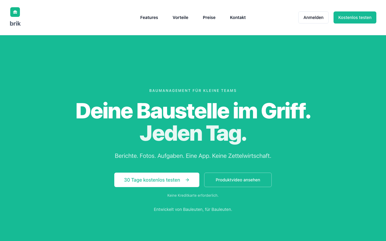 brik – Software für Baustellenmanagement