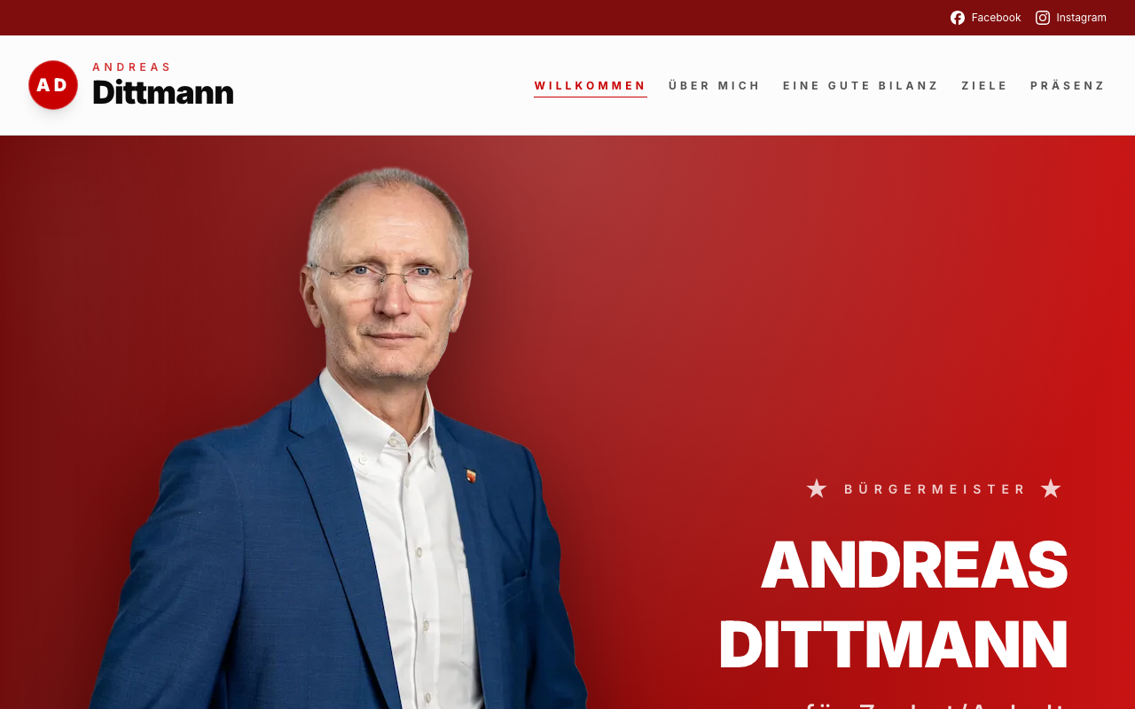 Webauftritt für den Bürgermeister